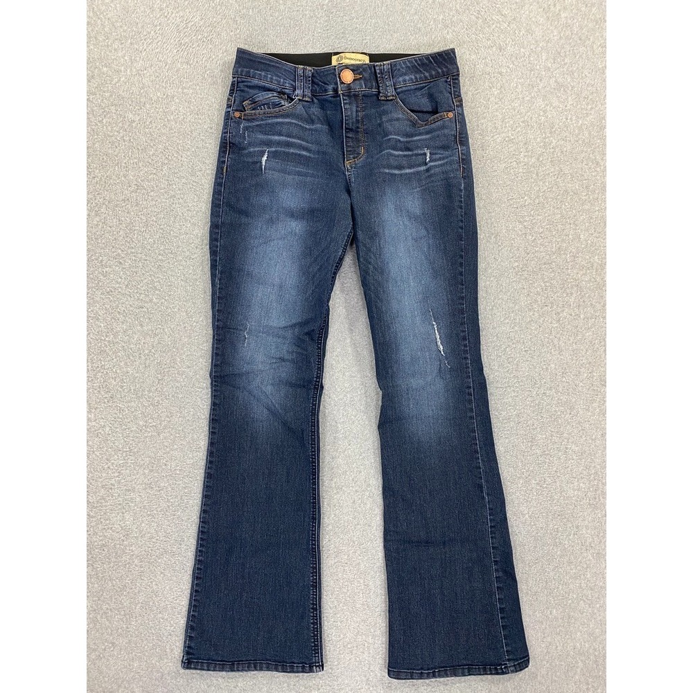 Democracy Ab Technology Women's 8 Itty Bitty Boot Mid Rise Distressed Jeans